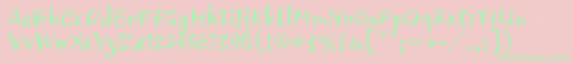 フォントPfvertigo – ピンクの背景に緑の文字
