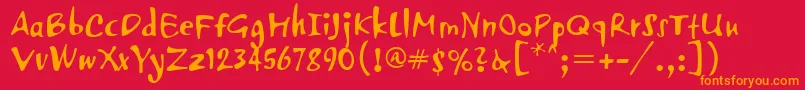 Pfvertigo Font – Orange Fonts on Red Background