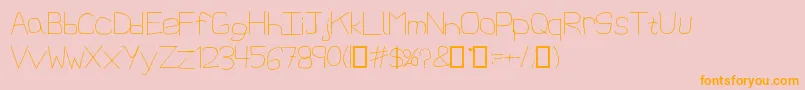 1sthandwrittenrab1drabb1t Font – Orange Fonts on Pink Background