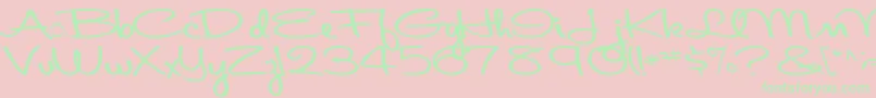 Aboutface33Bold-Schriftart – Grüne Schriften auf rosa Hintergrund