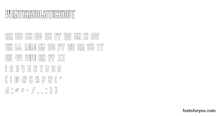 Шрифт Wintersolsticeout – алфавит, цифры, специальные символы