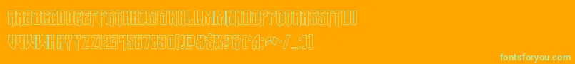 Wintersolsticeout-Schriftart – Grüne Schriften auf orangefarbenem Hintergrund