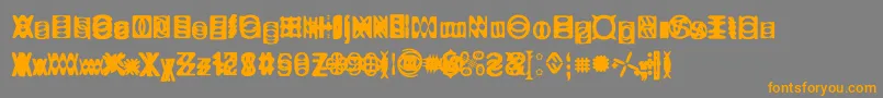 Ritualtwo-Schriftart – Orangefarbene Schriften auf grauem Hintergrund