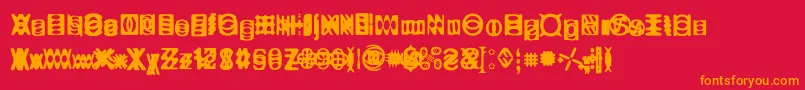 フォントRitualtwo – 赤い背景にオレンジの文字