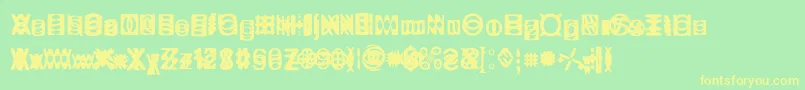 Ritualtwo-fontti – keltaiset fontit vihreällä taustalla