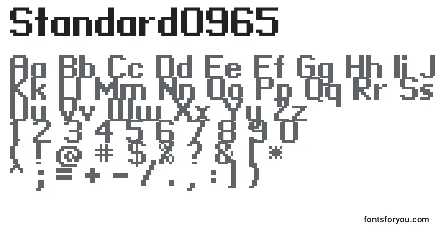 Standard0965-fontti – aakkoset, numerot, erikoismerkit