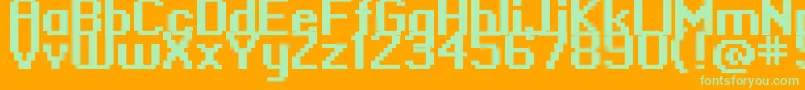 Standard0965 Font – Green Fonts on Orange Background