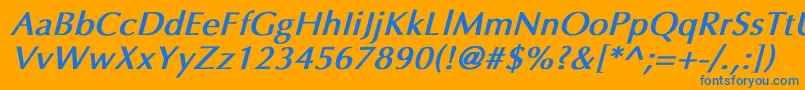 UltimaBoldItalic Font – Blue Fonts on Orange Background