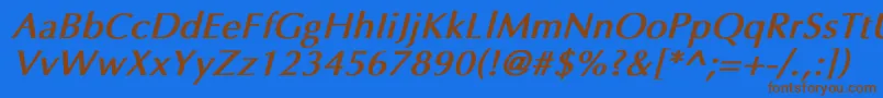 UltimaBoldItalic Font – Brown Fonts on Blue Background