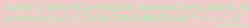 UltimaBoldItalic Font – Green Fonts on Pink Background