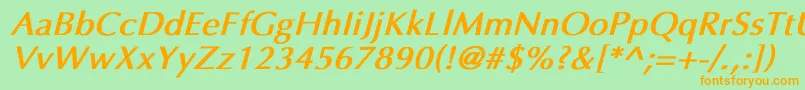 UltimaBoldItalic Font – Orange Fonts on Green Background