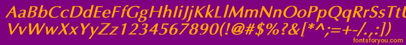 UltimaBoldItalic Font – Orange Fonts on Purple Background