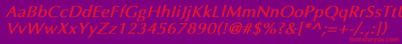 UltimaBoldItalic Font – Red Fonts on Purple Background