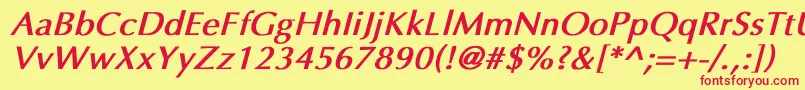 UltimaBoldItalic Font – Red Fonts on Yellow Background