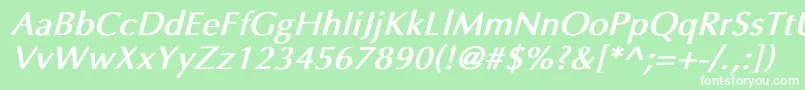 UltimaBoldItalic Font – White Fonts on Green Background