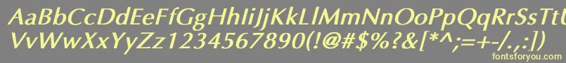 UltimaBoldItalic Font – Yellow Fonts on Gray Background