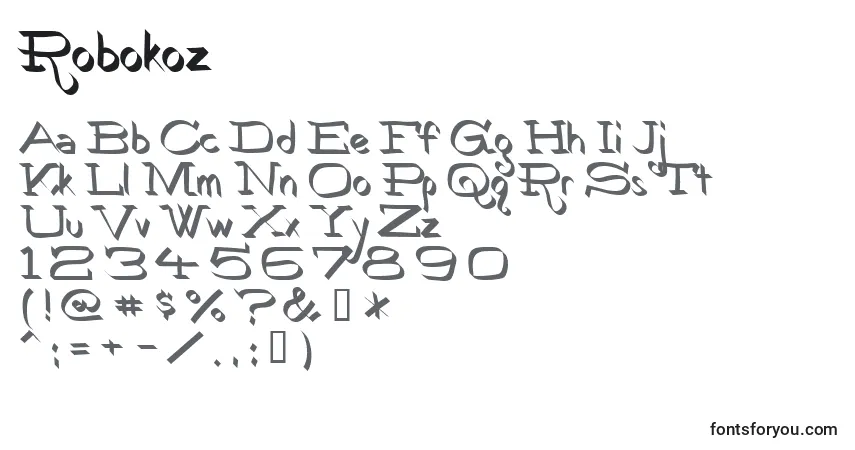 Schriftart Robokoz – Alphabet, Zahlen, spezielle Symbole