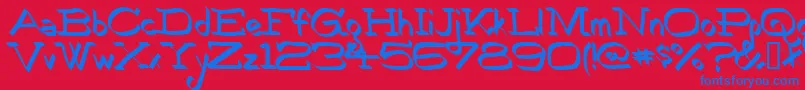 Robokoz Font – Blue Fonts on Red Background