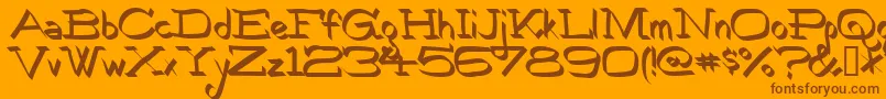 Robokoz Font – Brown Fonts on Orange Background