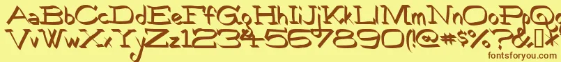 Robokoz Font – Brown Fonts on Yellow Background