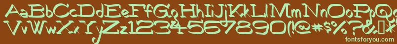 Robokoz Font – Green Fonts on Brown Background