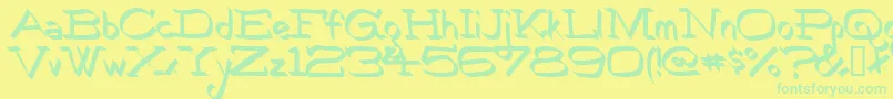 Robokoz Font – Green Fonts on Yellow Background