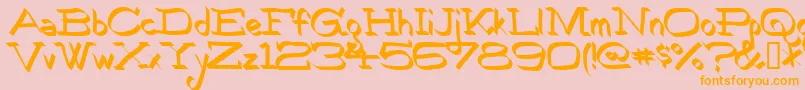 Robokoz-Schriftart – Orangefarbene Schriften auf rosa Hintergrund