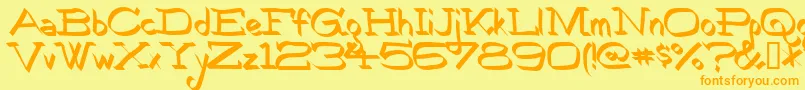 Robokoz Font – Orange Fonts on Yellow Background