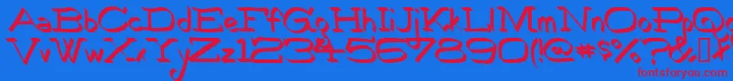 Robokoz Font – Red Fonts on Blue Background