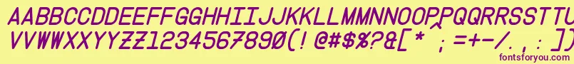 InstructionItalic Font – Purple Fonts on Yellow Background
