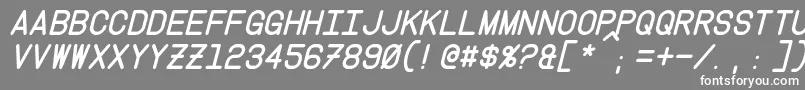 フォントInstructionItalic – 灰色の背景に白い文字