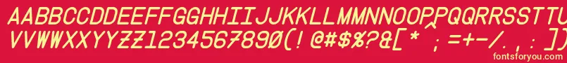 InstructionItalic Font – Yellow Fonts on Red Background