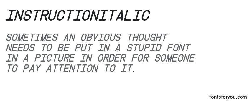 Revisão da fonte InstructionItalic