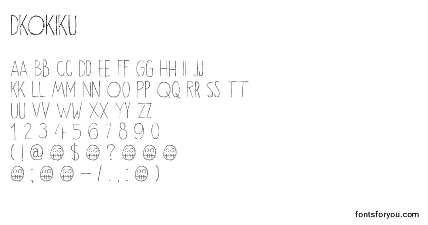 Schriftart DkOkiku – Alphabet, Zahlen, spezielle Symbole