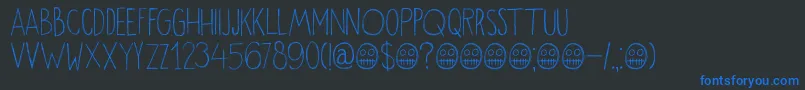 DkOkiku Font – Blue Fonts on Black Background