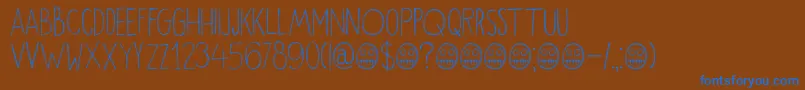 DkOkiku Font – Blue Fonts on Brown Background