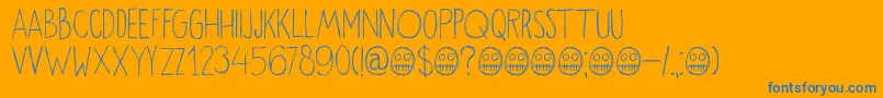 DkOkiku Font – Blue Fonts on Orange Background