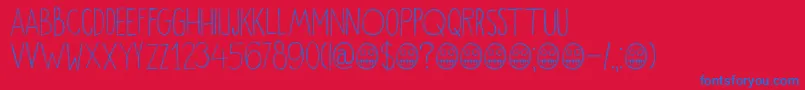 DkOkiku Font – Blue Fonts on Red Background