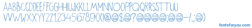 DkOkiku Font – Blue Fonts on White Background