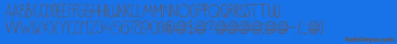 DkOkiku Font – Brown Fonts on Blue Background
