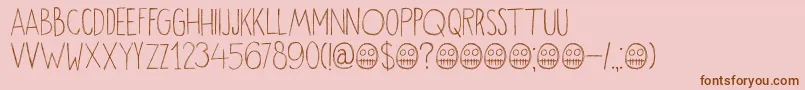 DkOkiku Font – Brown Fonts on Pink Background