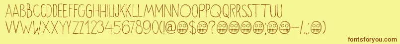DkOkiku Font – Brown Fonts on Yellow Background