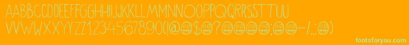 DkOkiku Font – Green Fonts on Orange Background