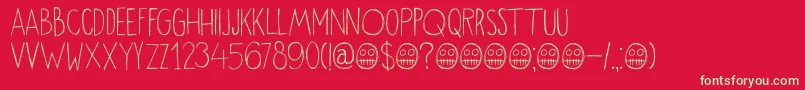 DkOkiku Font – Green Fonts on Red Background