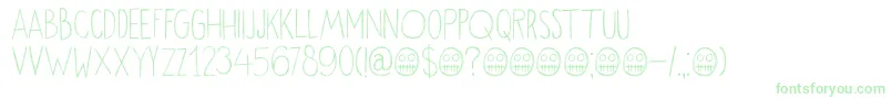 DkOkiku Font – Green Fonts on White Background