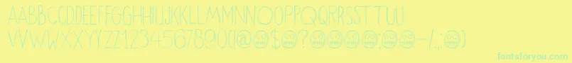 DkOkiku Font – Green Fonts on Yellow Background