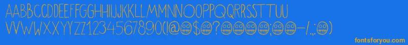 DkOkiku Font – Orange Fonts on Blue Background