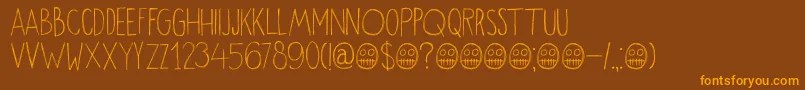 DkOkiku Font – Orange Fonts on Brown Background