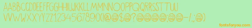 DkOkiku Font – Orange Fonts on Green Background