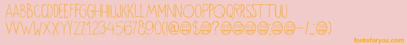 DkOkiku Font – Orange Fonts on Pink Background